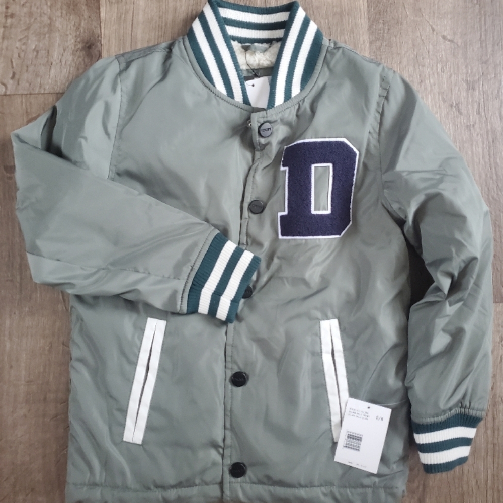 DKNY Kids Green Varsity Jacket